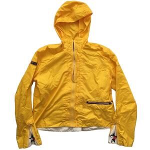 Vtg Y2K Tommy Girl Hilfiger Yellow Jacket Windbreaker Star Bell Sleeves L